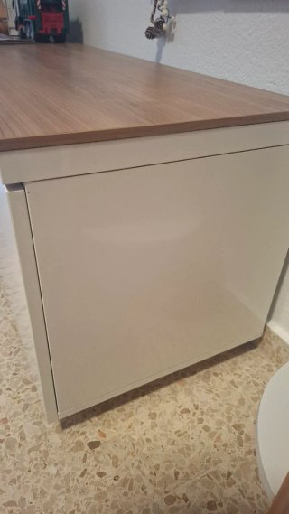Mueble TV Ikea Madera y Blanco