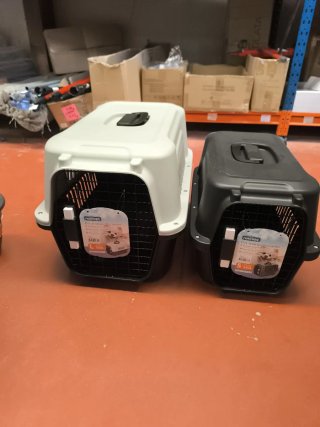 Transportín para mascotas (beige y negro)