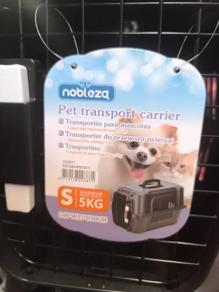 Transportín para mascotas (beige y negro)