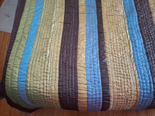 Colcha 105-120cm Rayas Azul y Marrón