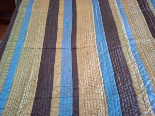 Colcha 105-120cm Rayas Azul y Marrón