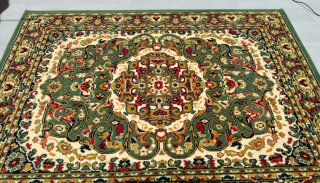 Alfombra de lana clásica diseño floral