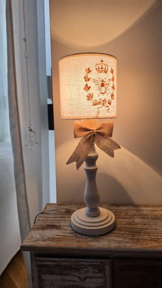 Lámpara mesita de noche Shabby Chic Madera