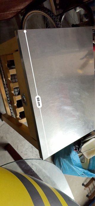 Mesa auxiliar cocina acero y madera