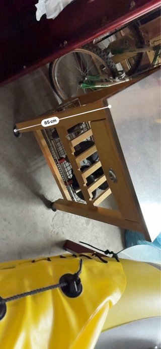 Mesa auxiliar cocina acero y madera