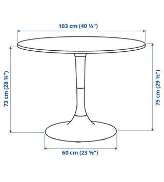 Mesa redonda blanca IKEA DOCKSTA 103 cm