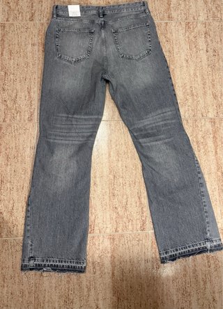 Pantalones Flare Zara Gris Talla L