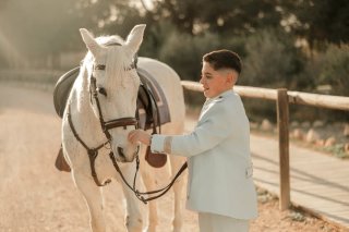 Traje de comunión niño azul claro