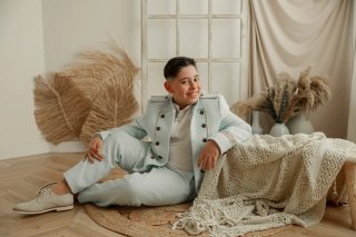 Traje de comunión niño azul claro