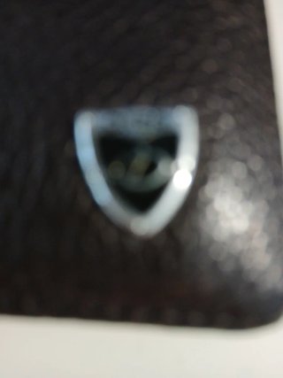 Funda negra con escudo plateado