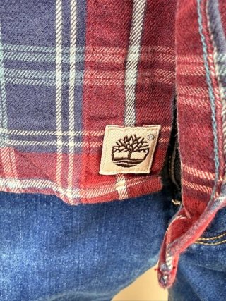 Camicia Timberland Uomo Taglia S Quadri Rosso Blu