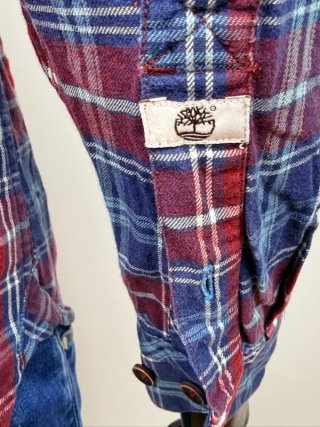 Camicia Timberland Uomo Taglia S Quadri Rosso Blu