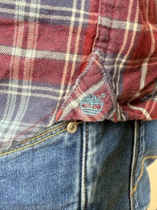 Camicia Timberland Uomo Taglia S Quadri Rosso Blu