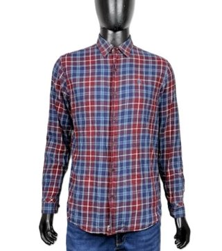Camicia Timberland Uomo Taglia S Quadri Rosso Blu