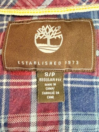 Camicia Timberland Uomo Taglia S Quadri Rosso Blu