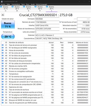 Crucial MX300 SSD 275GB SATA 2.5” + caja original