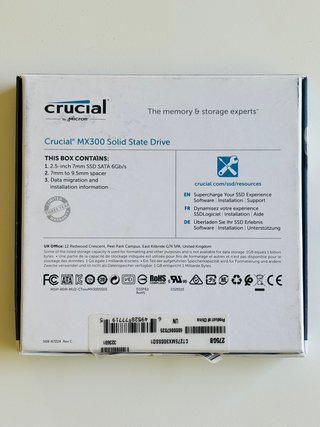 Crucial MX300 SSD 275GB SATA 2.5” + caja original