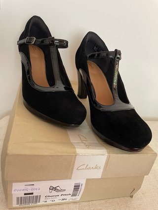 Zapatos de tacón Clarks negros talla 39.5; 7,5 cm