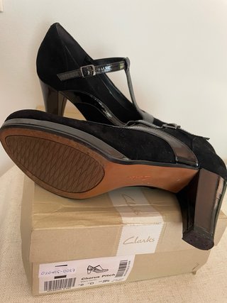 Zapatos de tacón Clarks negros talla 39.5; 7,5 cm