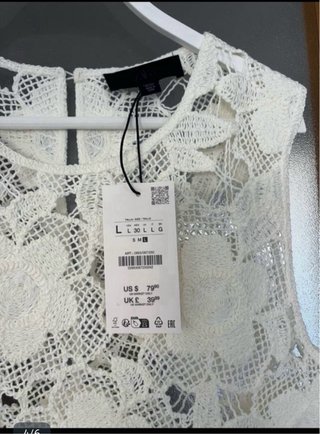 Vestido crochet flores Zara Talla L