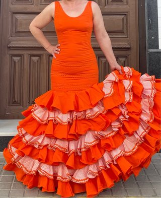 Traje de Flamenca Naranja Talla 38-40