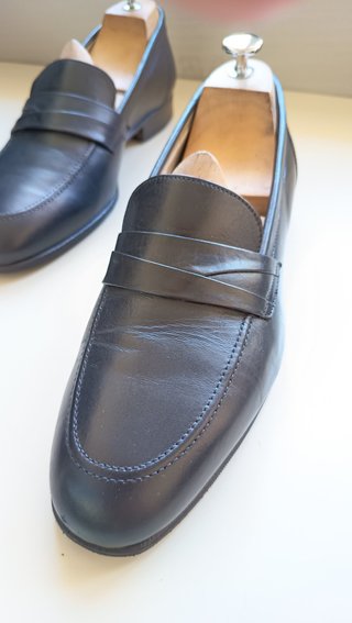 Mocassini Androzzi Pelle Blu N.41