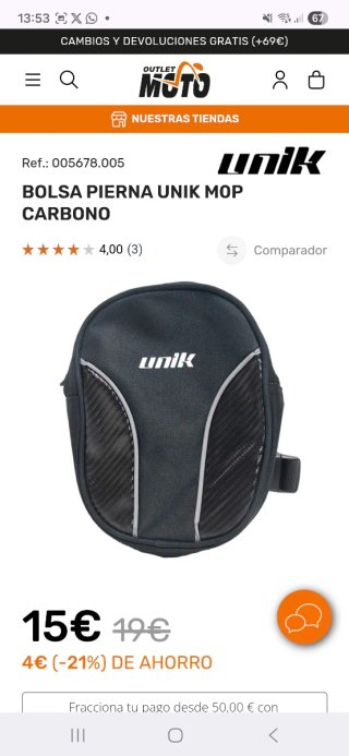 Pernera Moto Unik Negra Carbono