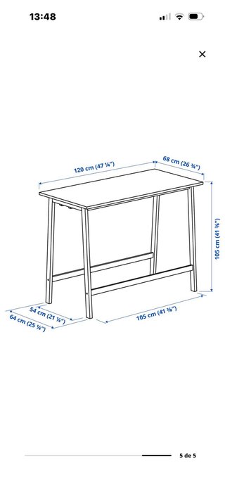 NUEVA Mesa alta negra ikea “MITTZON”