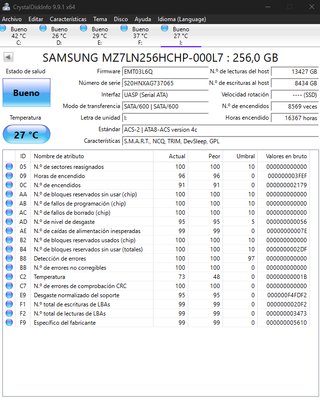 SSD Samsung 256GB SATA 2.5” – Buen estado