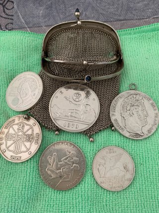 Monedas de Plata y Monedero Vintage