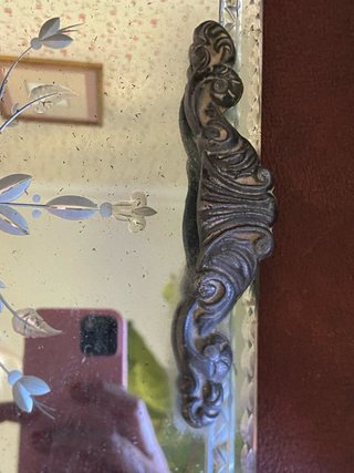Bandeja cristal veneciano con asas metal