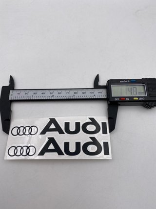 VINILO PEGATINA AUDI NEGRAS 114X46mm