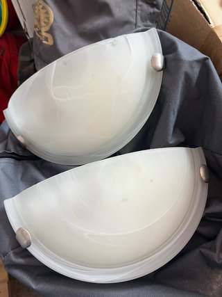Coppia applique vetro bianco