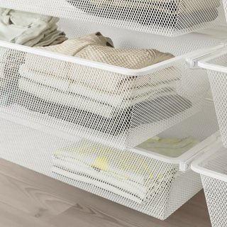 Cesto de rejilla BOAXEL IKEA blanco, 80x40x15 cm