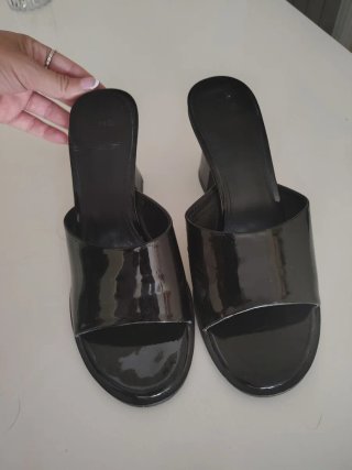 Sandalias Mango Tacón Charol Talla 38