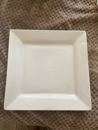 Platos Cuadrados Porcelana Blanca