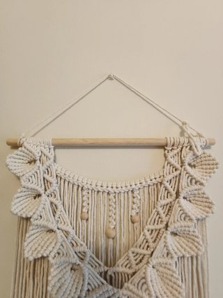 Tapiz Macramé Beige Algodón