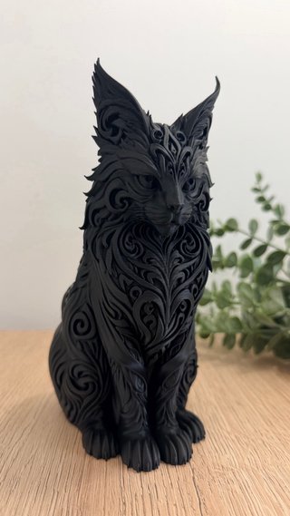 Escultura Gato Maine Coon | 19cm