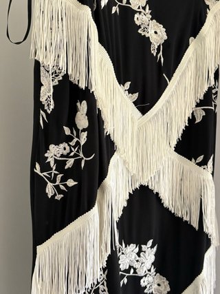 Conjunto Top Fruncido y Falda Flecos
