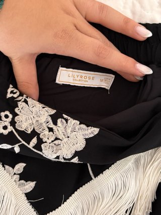 Conjunto Top Fruncido y Falda Flecos