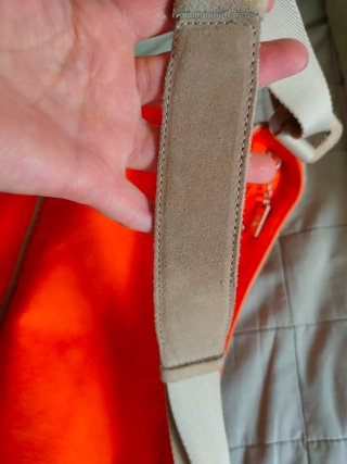 Bolso Lacoste Naranja Lona y Cuero