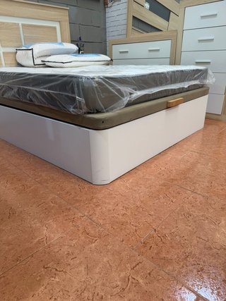 Cama Canapé Matrimonio Madera y Plástico