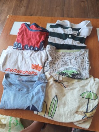 Lote 6 camisetas niño talla 6 años