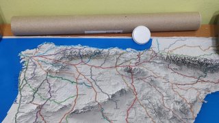 Póster Mapa camino de santiago España y Portugal