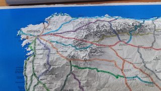 Póster Mapa camino de santiago España y Portugal