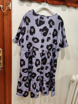 Vestido estampado leopardo morado