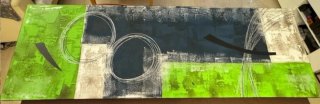 Quadro astratto in legno e vetro