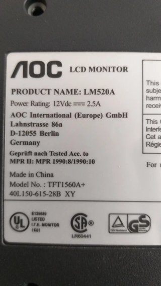 Monitor TFT 15 pulgadas