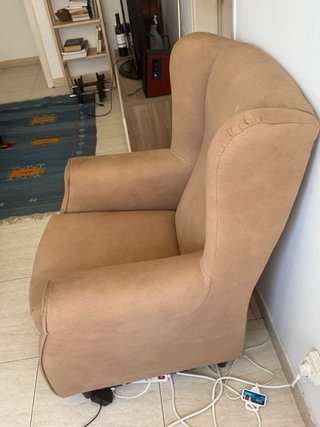 Poltrona in pelle beige