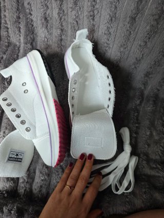Zapatos blancos de lona para mujer tipo Converse
